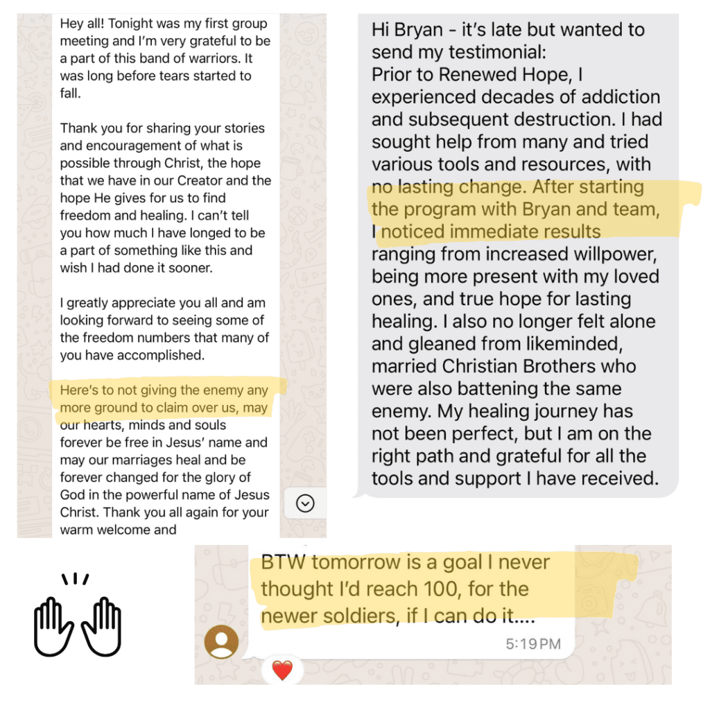 Testimonial about lasting change and the renewal of marriage through recovery.