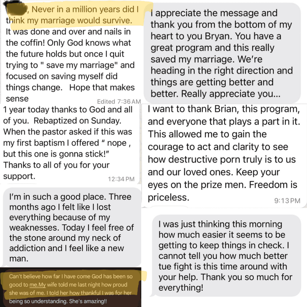 Wife’s testimonial describing hope and support found in the Wives Healing Track.